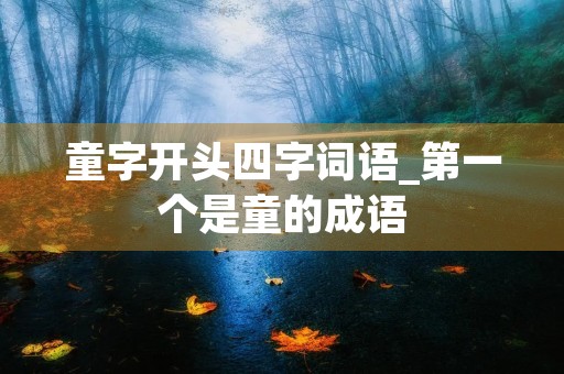 童字开头四字词语_第一个是童的成语