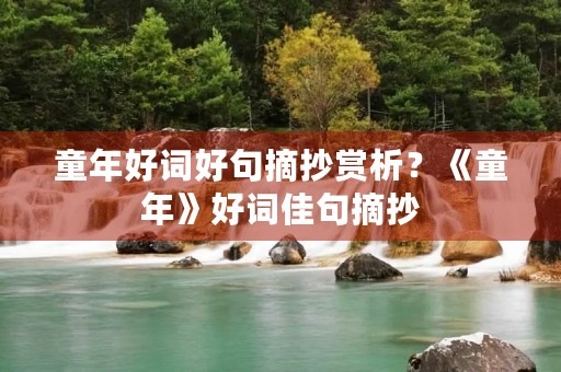 童年好词好句摘抄赏析?《童年》好词佳句摘抄 童年好词好句摘抄赏析?《童年》好词佳句摘抄