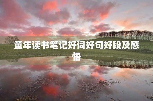 童年读书笔记好词好句好段及感悟，童年读书笔记好词好句好段及感悟第二章