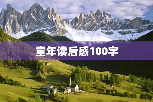 童年读后感100字