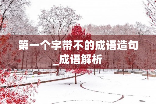 第一个字带不的成语造句_成语解析