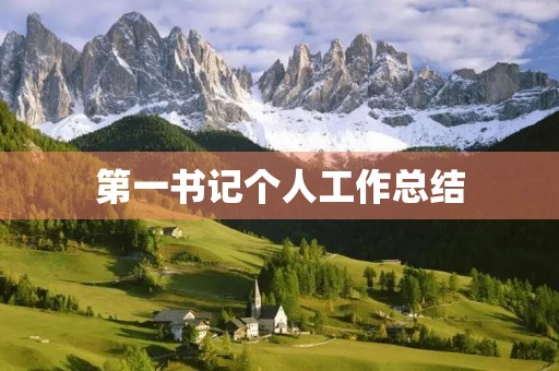 第一书记个人工作总结