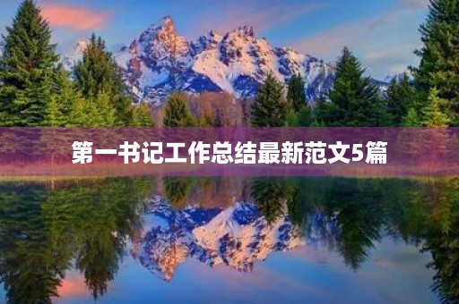 第一书记工作总结最新范文5篇