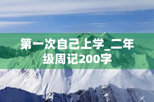 第一次自己上学_二年级周记200字