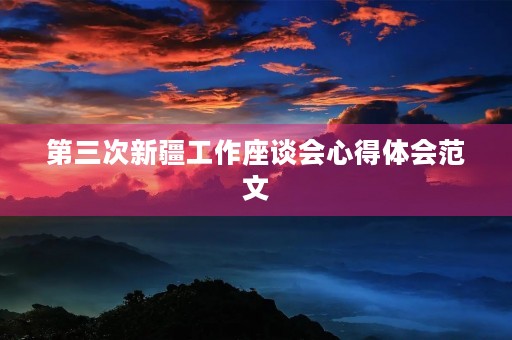 第三次新疆工作座谈会心得体会范文