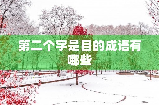 第二个字是目的成语有哪些