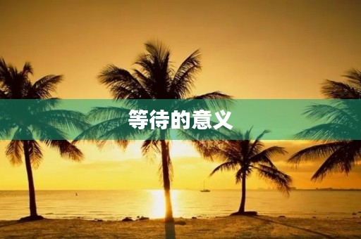 等待的意义 等待的意义