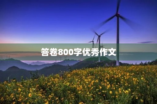 答卷800字优秀作文 答卷800字优秀作文