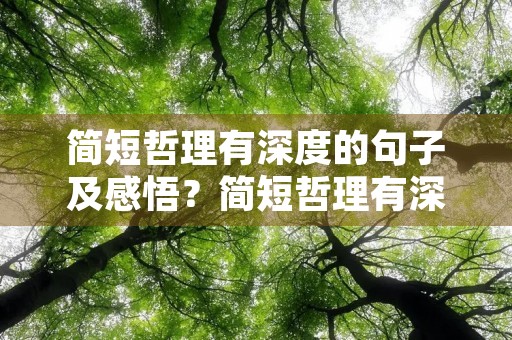 简短哲理有深度的句子及感悟?简短哲理有深度的句子及感悟图片 简短哲理有深度的句子及感悟?简短哲理有深度的句子及感悟图片