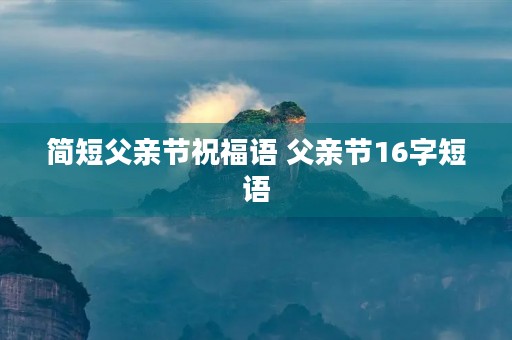 简短父亲节祝福语 父亲节16字短语