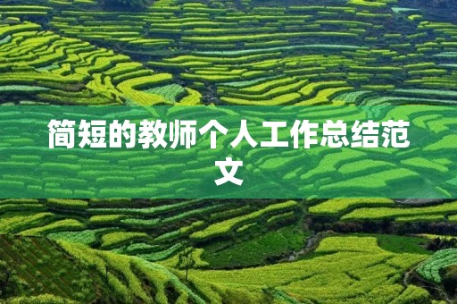 简短的教师个人工作总结范文 简短的教师个人工作总结范文