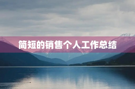 简短的销售个人工作总结 简短的销售个人工作总结