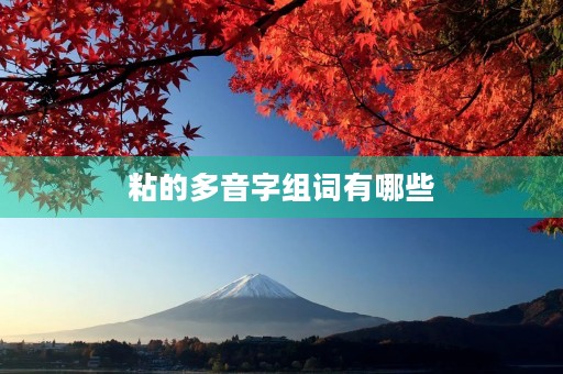 粘的多音字组词有哪些(粘的读音)