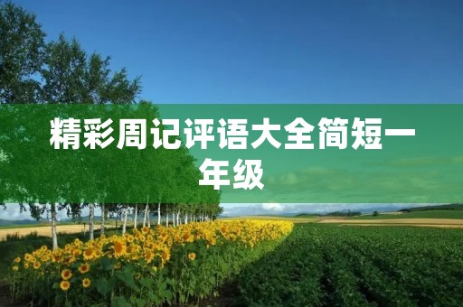 精彩周记评语大全简短一年级 精彩周记评语大全简短一年级