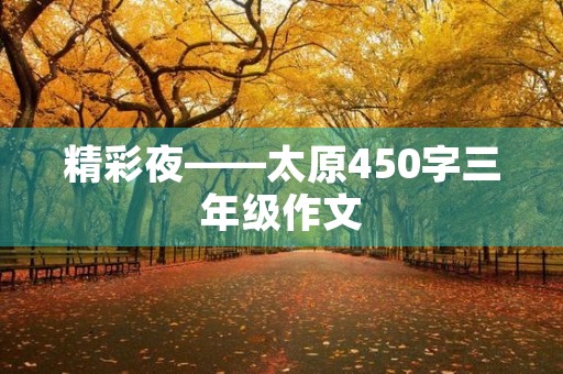 精彩夜——太原450字三年级作文 精彩夜——太原450字三年级作文