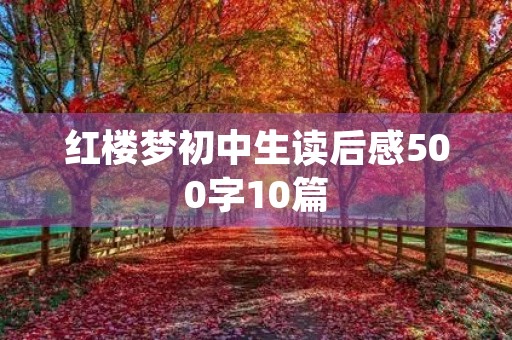 红楼梦初中生读后感500字10篇