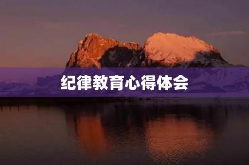 纪律教育心得体会