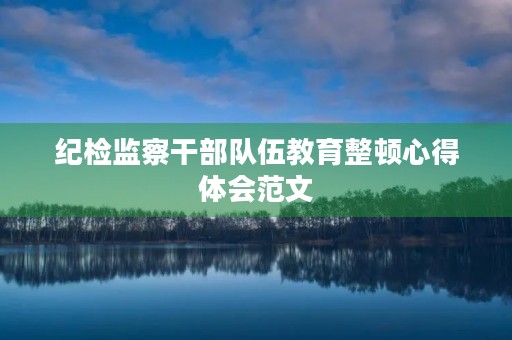 纪检监察干部队伍教育整顿心得体会范文
