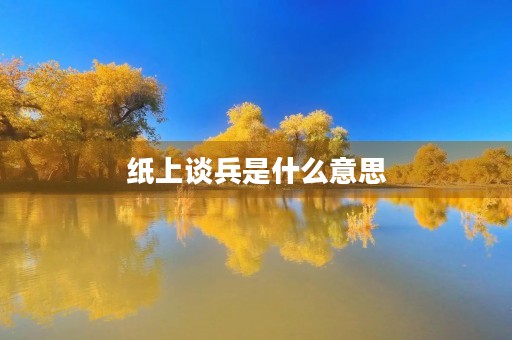 纸上谈兵是什么意思 纸上谈兵是什么意思