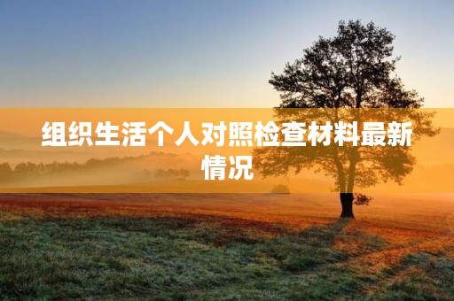 组织生活个人对照检查材料最新情况 组织生活个人对照检查材料最新情况