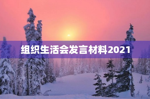 组织生活会发言材料2021 组织生活会发言材料2021