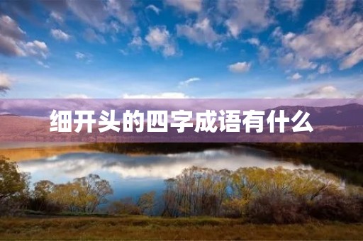 细开头的四字成语有什么 细开头的四字成语有什么