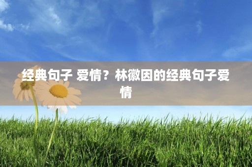 经典句子 爱情?林徽因的经典句子爱情 经典句子 爱情?林徽因的经典句子爱情