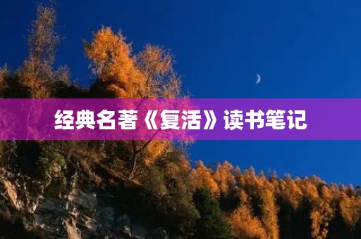 经典名著《复活》读书笔记