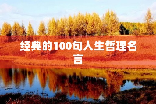 经典的100句人生哲理名言(经典的100句人生哲理名言短句)