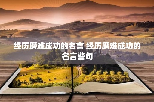 经历磨难成功的名言 经历磨难成功的名言警句 经历磨难成功的名言 经历磨难成功的名言警句