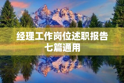 经理工作岗位述职报告七篇通用