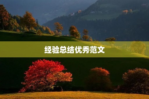 经验总结优秀范文