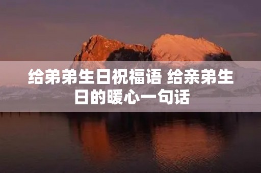给弟弟生日祝福语 给亲弟生日的暖心一句话