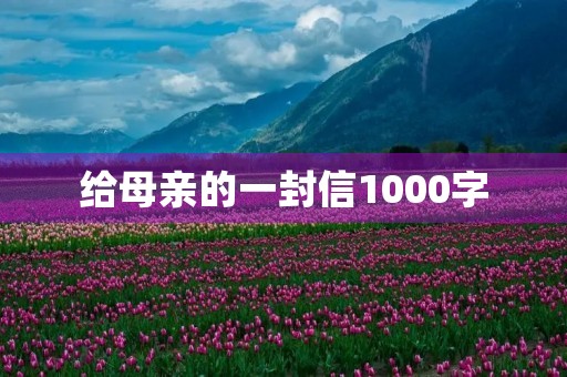 给母亲的一封信1000字