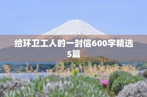给环卫工人的一封信600字精选5篇
