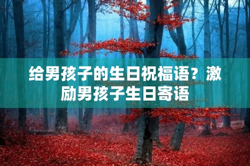 给男孩子的生日祝福语?激励男孩子生日寄语