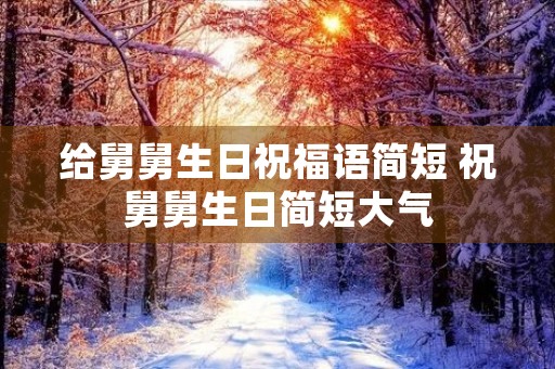 给舅舅生日祝福语简短 祝舅舅生日简短大气
