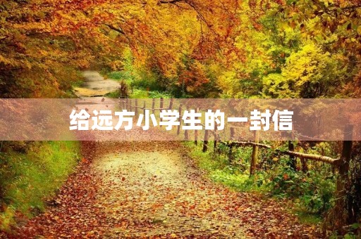 给远方小学生的一封信 给远方小学生的一封信