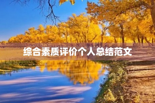 综合素质评价个人总结范文