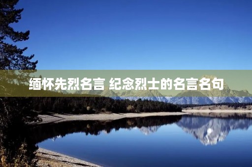 缅怀先烈名言 纪念烈士的名言名句