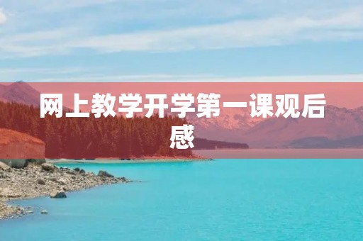 网上教学开学第一课观后感 网上教学开学第一课观后感