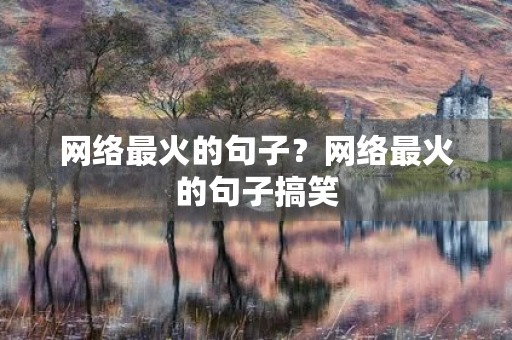 网络最火的句子？网络最火的句子搞笑