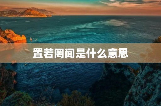 置若罔闻是什么意思