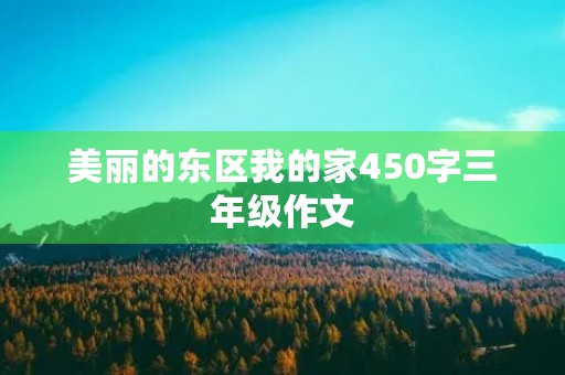 美丽的东区我的家450字三年级作文 美丽的东区我的家450字三年级作文