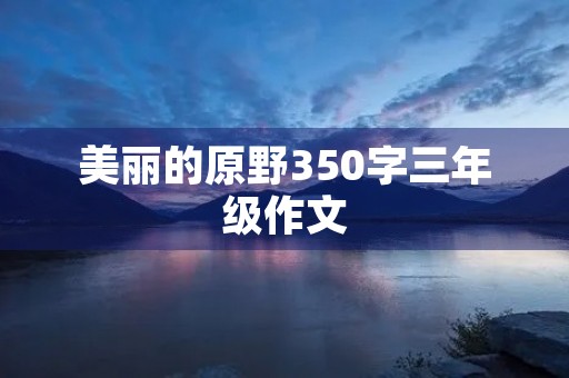 美丽的原野350字三年级作文