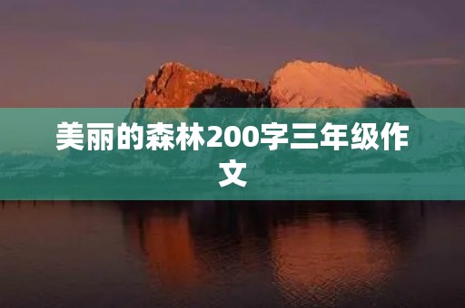 美丽的森林200字三年级作文 美丽的森林200字三年级作文