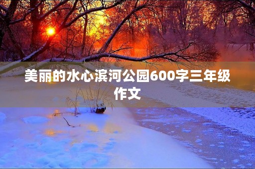 美丽的水心滨河公园600字三年级作文