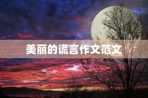 美丽的谎言作文范文 美丽的谎言作文范文
