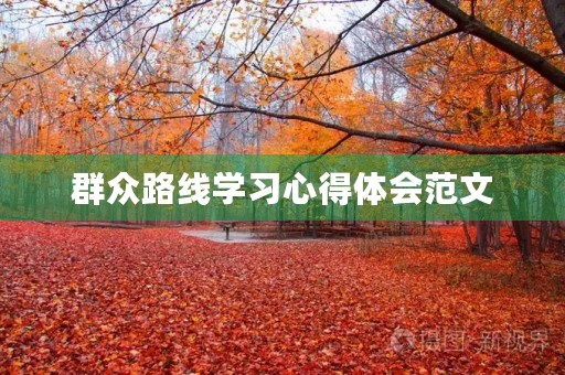群众路线学习心得体会范文