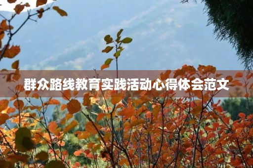 群众路线教育实践活动心得体会范文